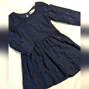 H&M navy lace dress girl 2-4y